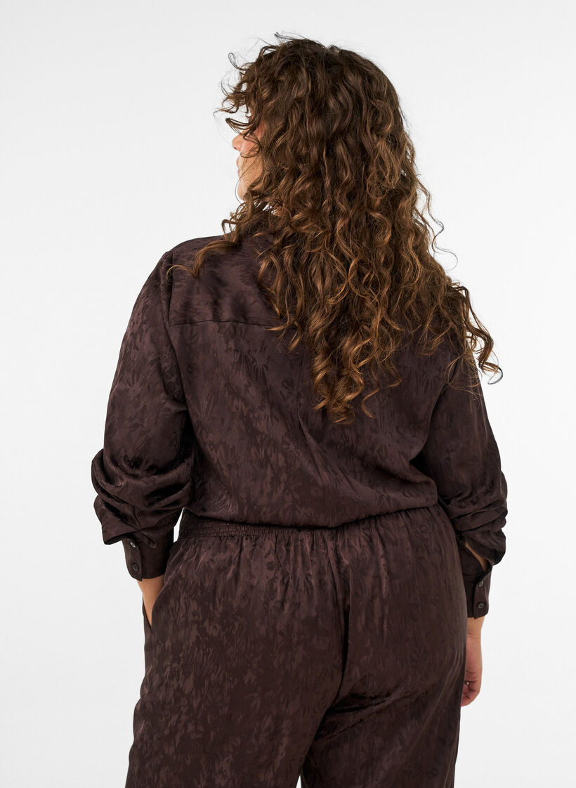 Bluse mit Ton-in-Ton-Paisleymuster, Braun, Model image number 2