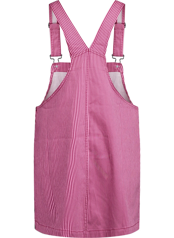 Robe salopette courte à rayures, Red Stripe, Packshot image number 1