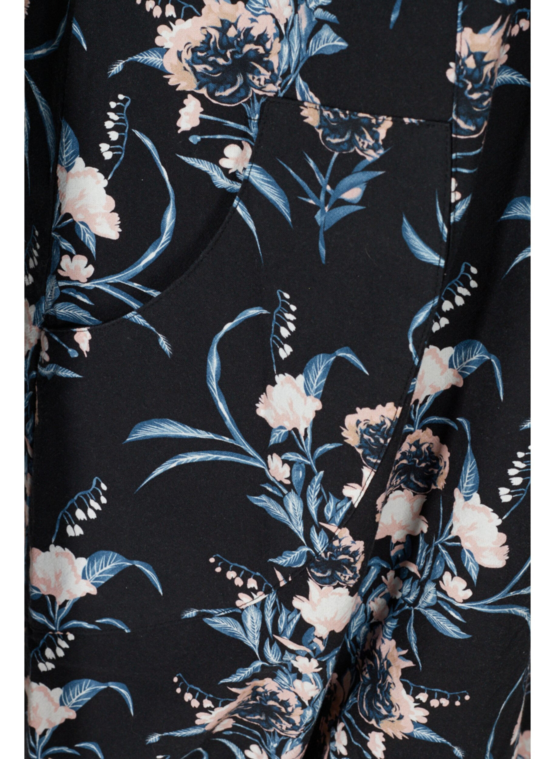 ZizziRobe en coton imprim&eacute; &agrave; manches courtes, Bleu, Packshot image number 3