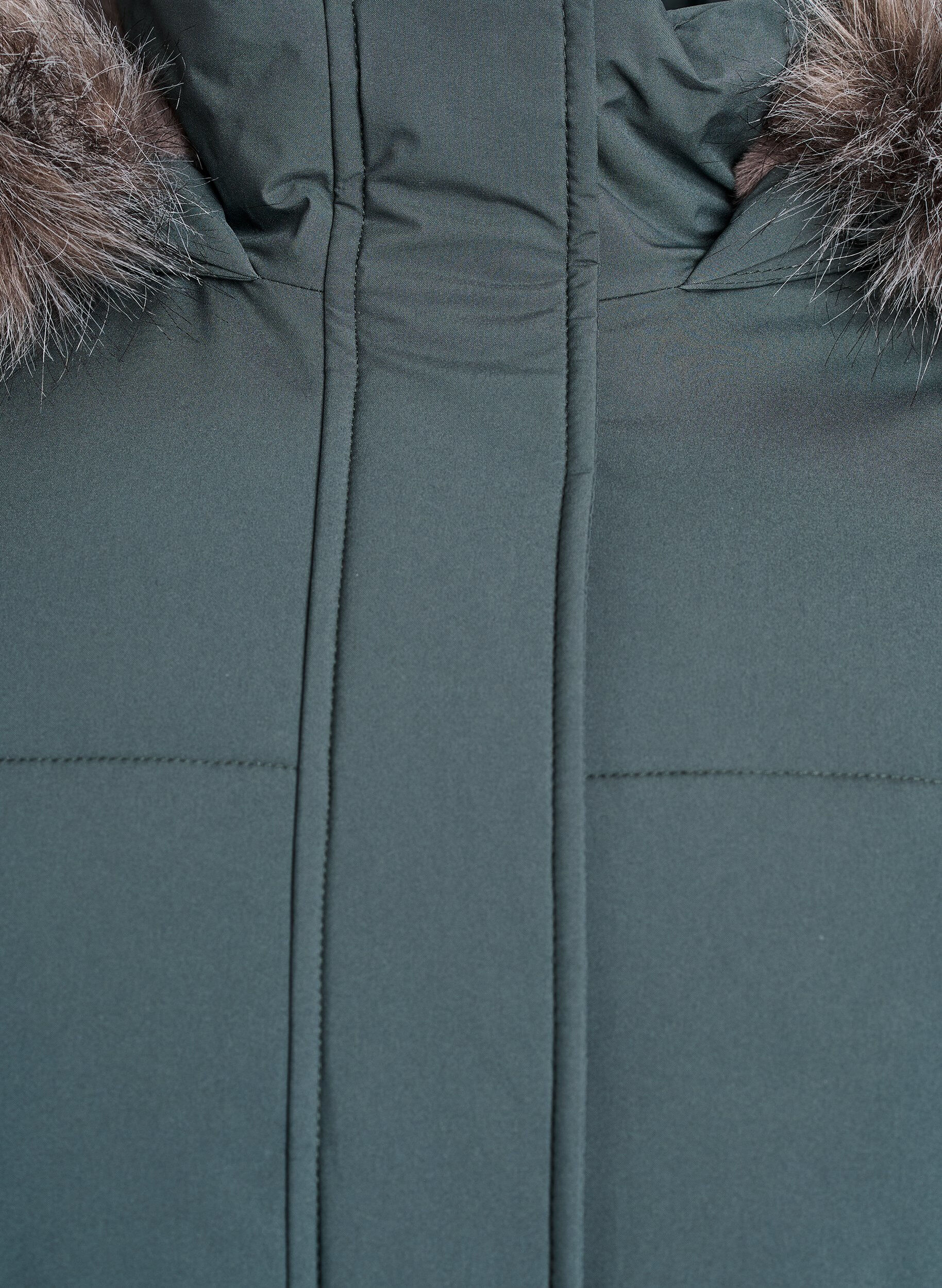 Zizzi Wasserabweisender Parka mit Kunstpelzkragen, Gr&uuml;n, Packshot image number 2