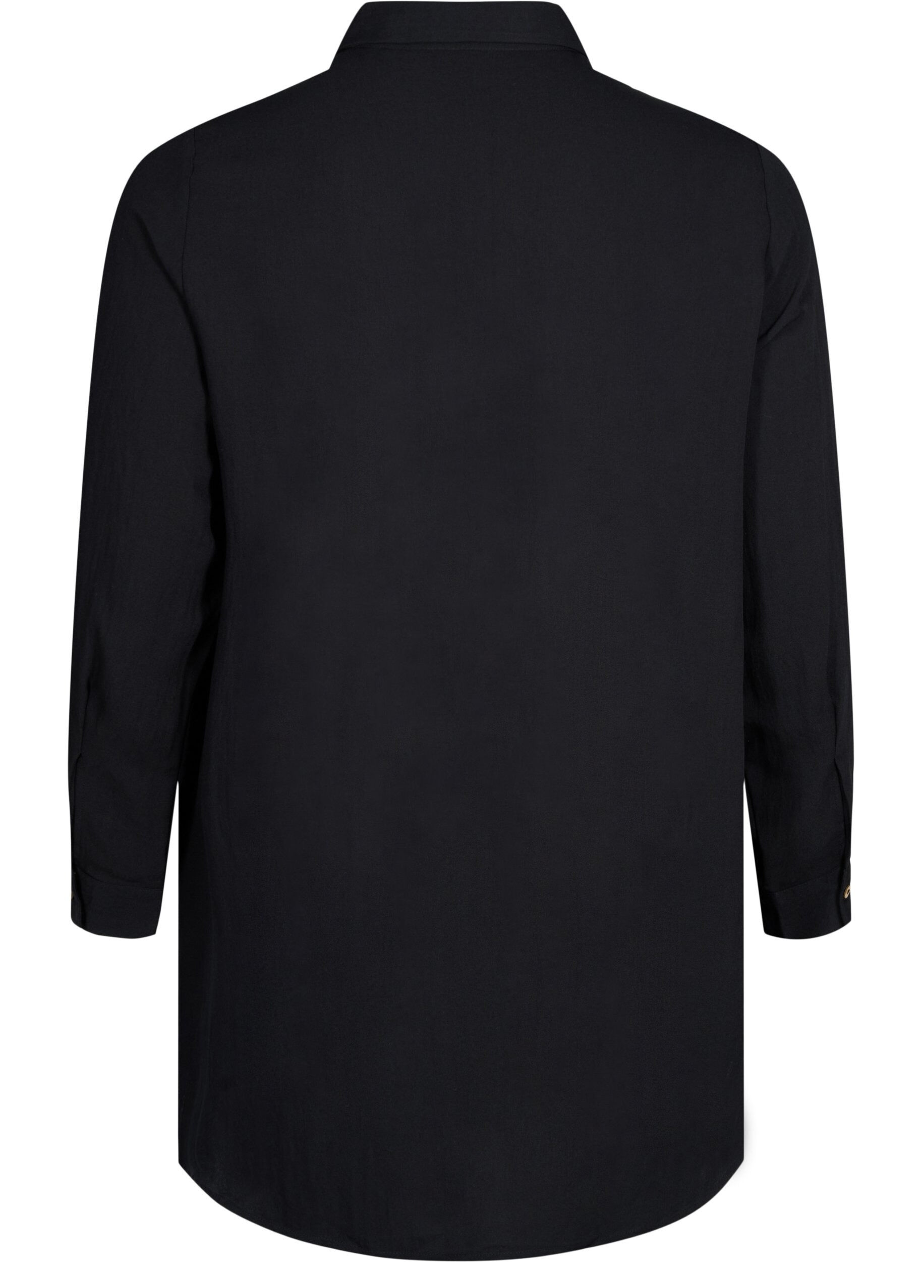 Zizzi Chemise longue en viscose unie, Black, Packshot image number 1