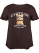 T-shirt en coton avec imprim&eacute; devant, Marron, Packshot image number 0