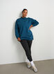 Langes Sweatshirt mit Stehkragen und gesticktem Text, Blau, Model image number 1