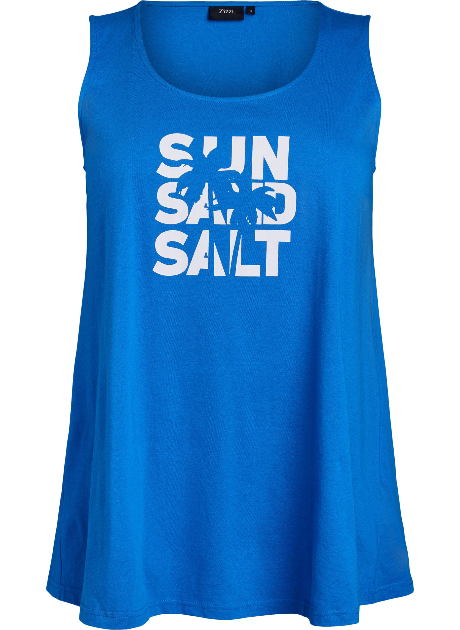 Zizzi Top aus Baumwolle mit A-Linie, Blau, Packshot image number 0