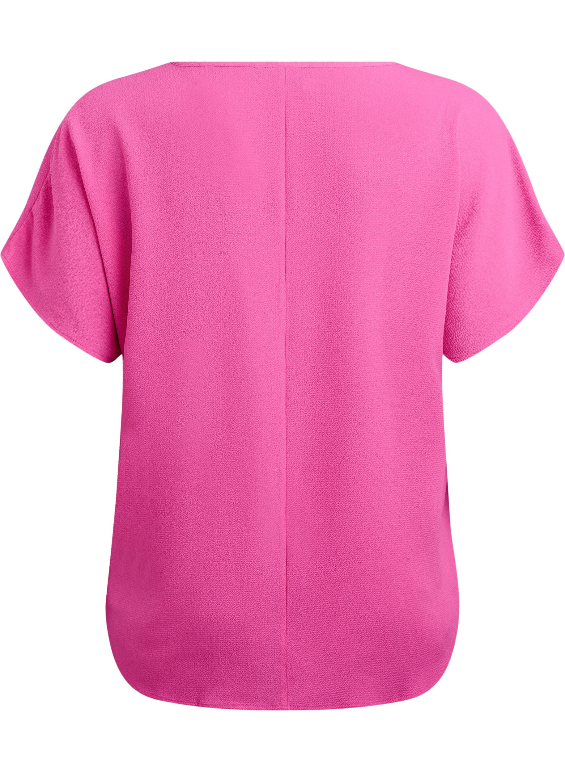 ZizziBluse mit kurzen &Auml;rmeln und einem Rundhalsausschnitt, Rot, Packshot image number 1