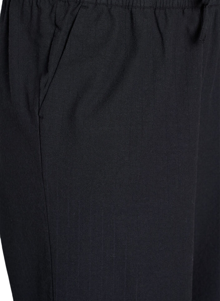 Lockere Hose mit hohem Bund und Taschen, Schwarz, Packshot image number 2