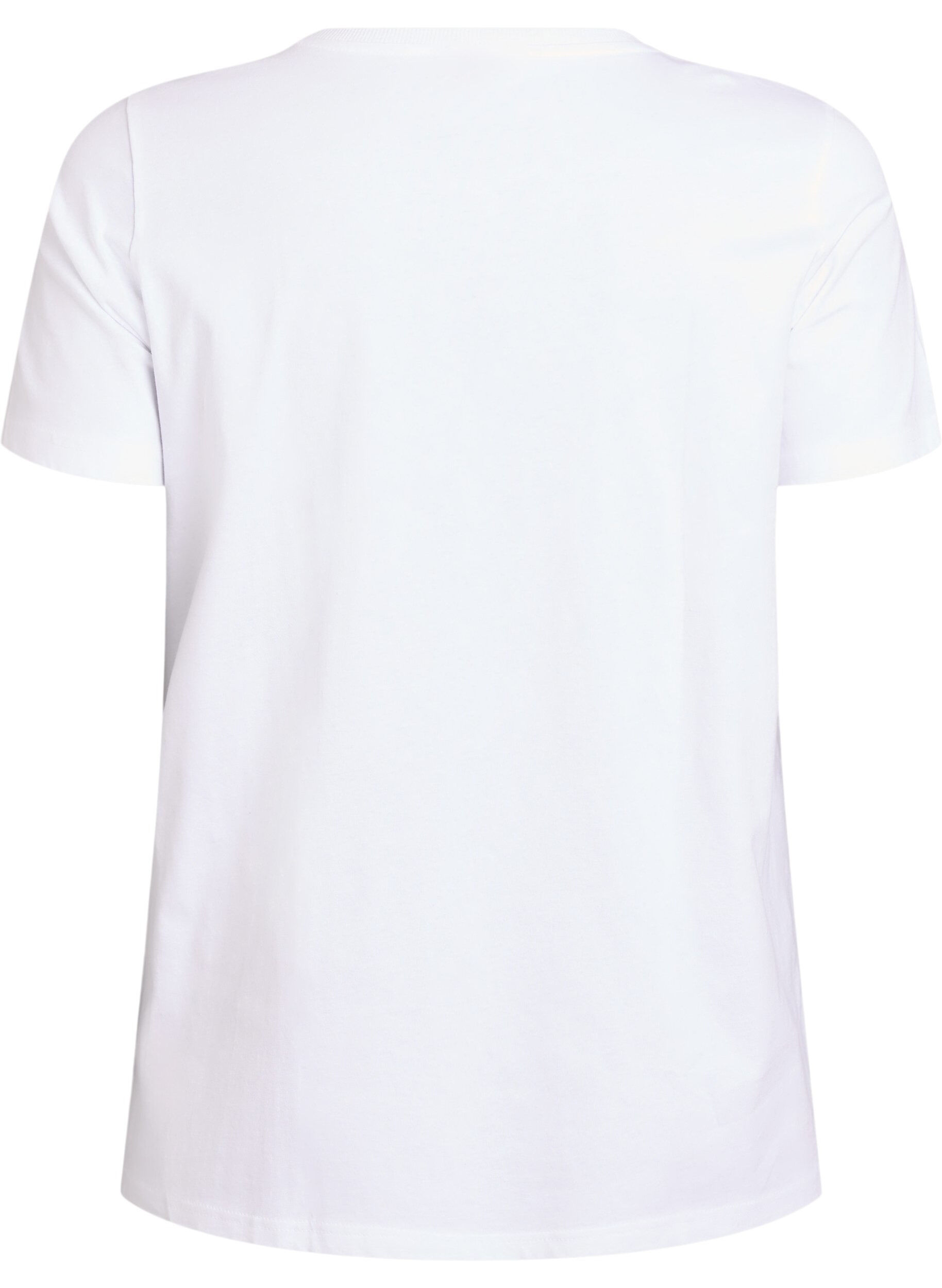 Zizzi T-shirt en coton avec imprim&eacute; sur le devant, Blanc, Packshot image number 1