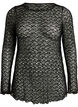 Blouse en dentelle transparente avec manches longues, Noir, Packshot image number 0