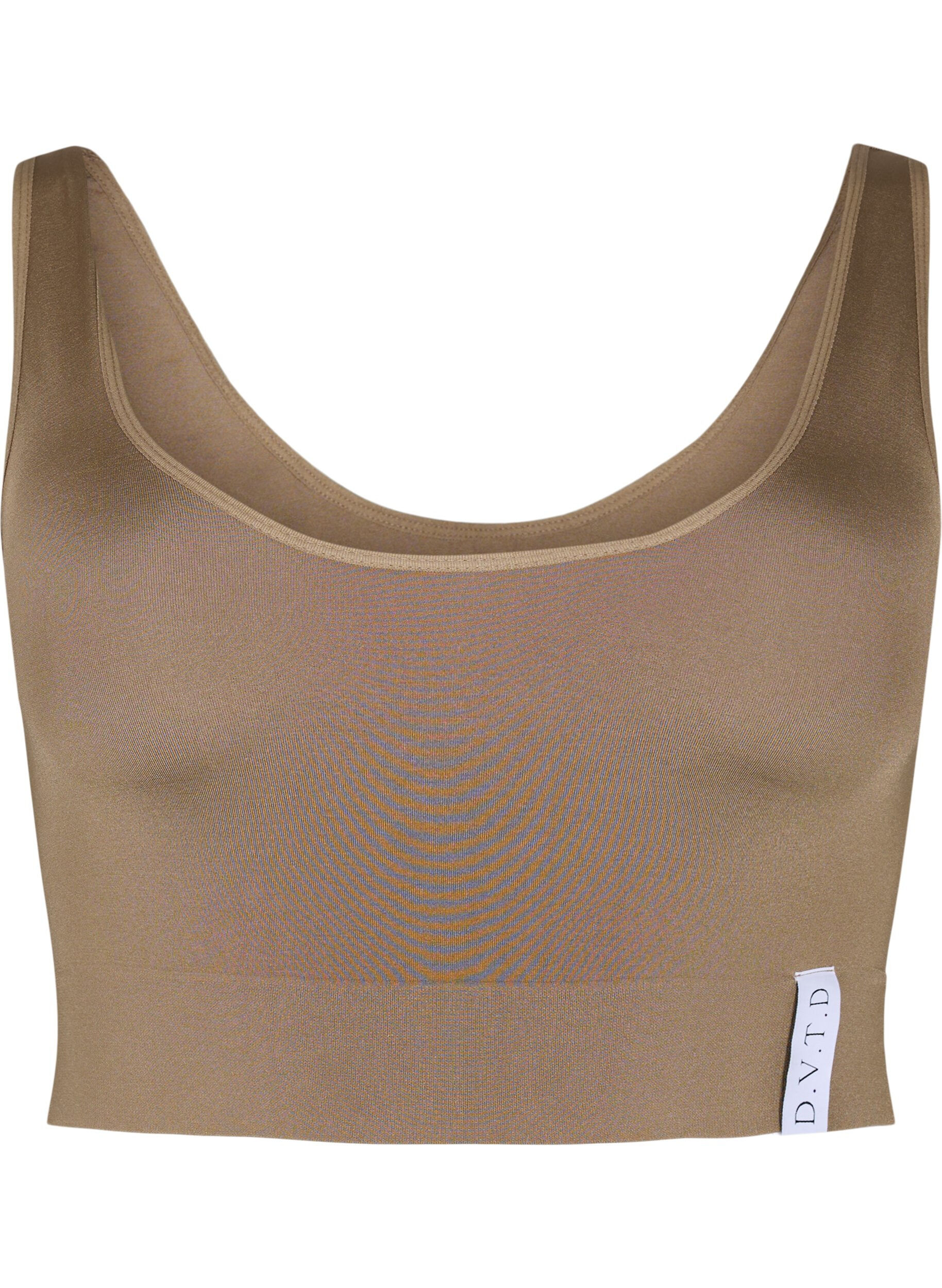 Zizzi Nahtloser BH mit Rundhalsausschnitt, Driftwood, Packshot image number 0