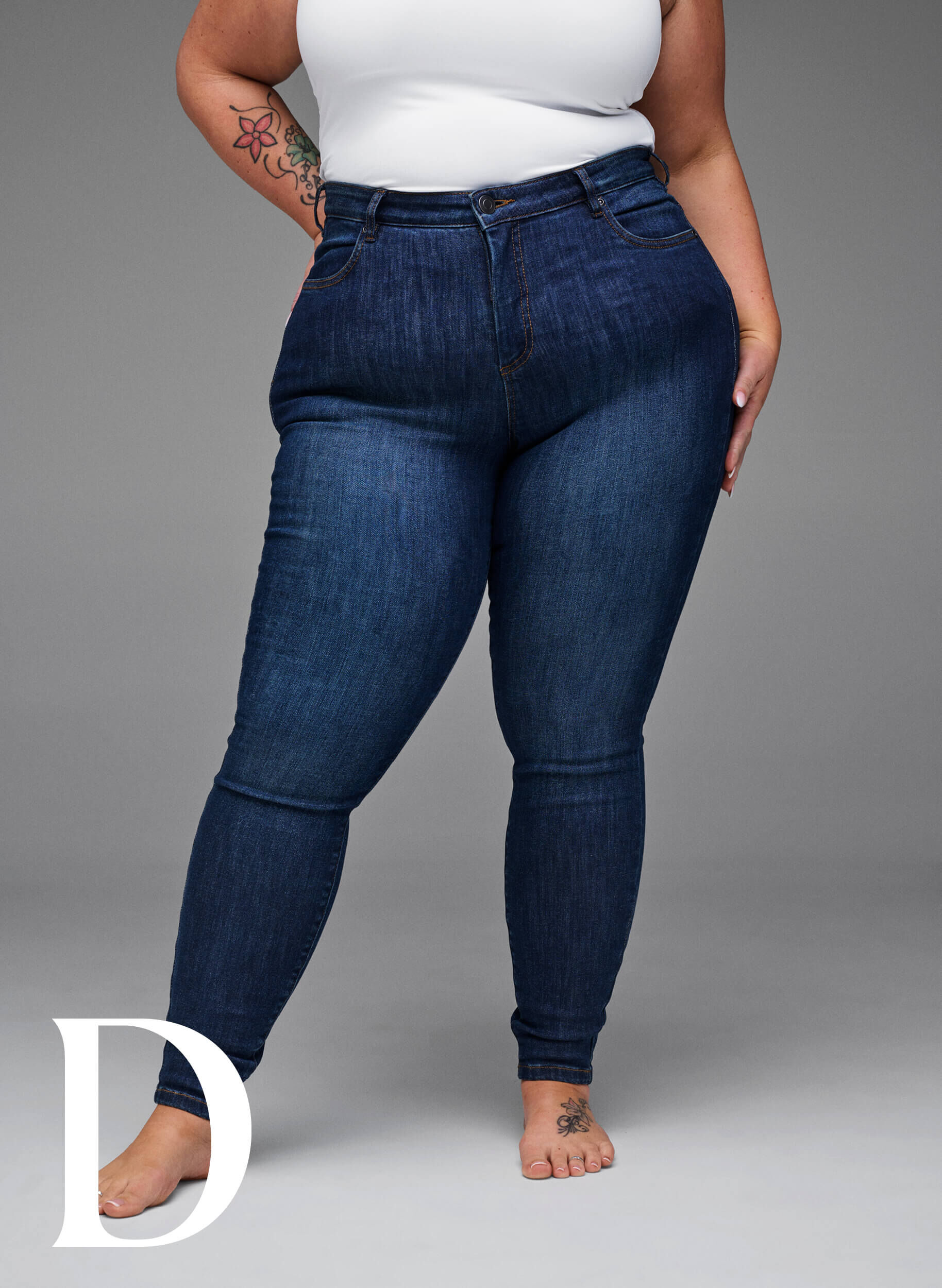 Zizzi Jean super slim &agrave; taille haute, Dark Blue, Model image number 8