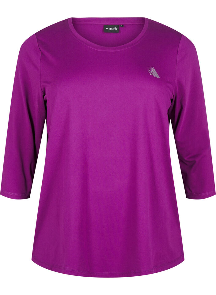 Haut de sport avec manches 3/4, Violet, Packshot image number 0