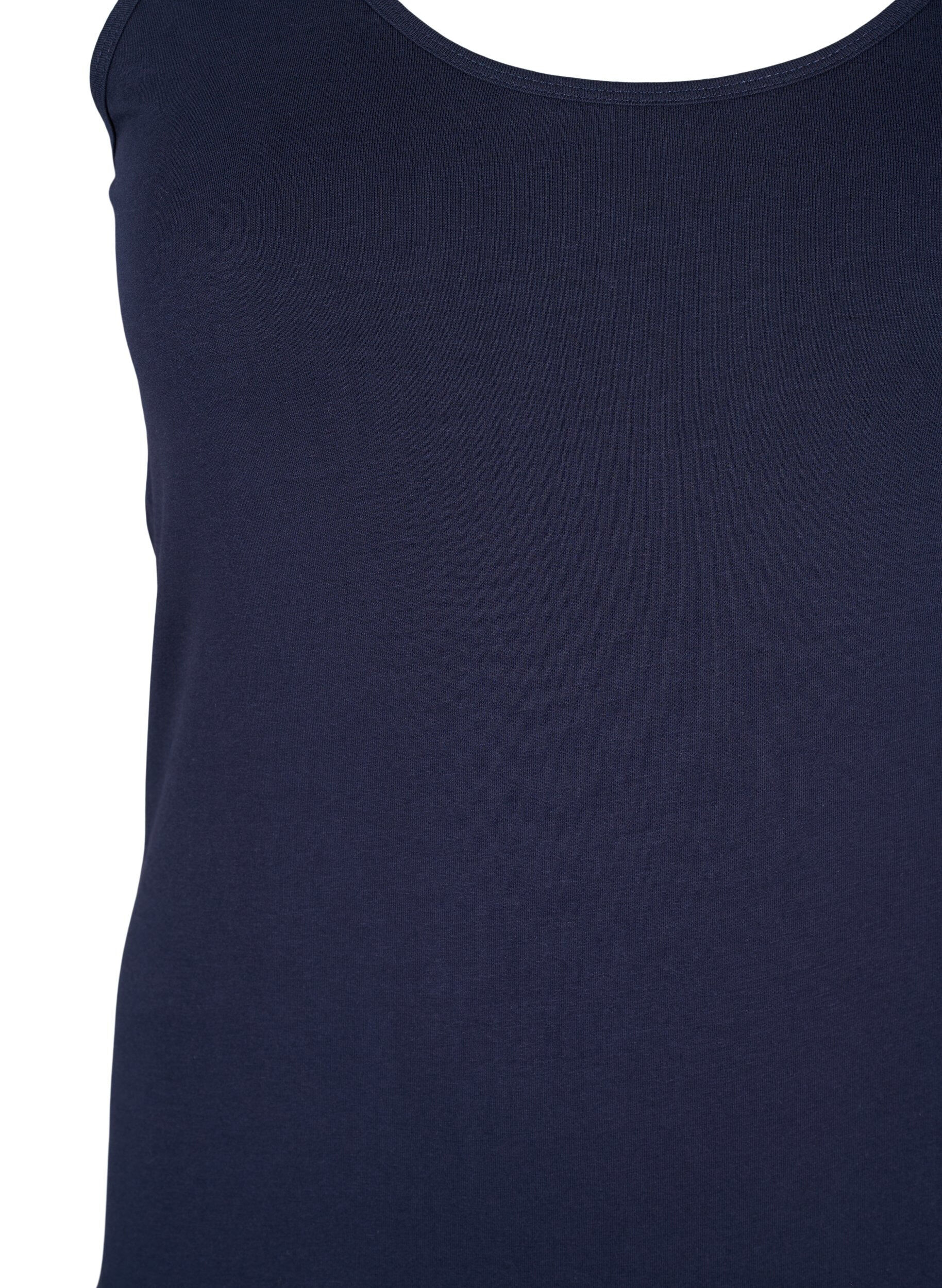 ZizziTop basique de couleur unie en coton, Bleu, Packshot image number 2