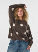 Blouse en maille &agrave; pois, Marron, Model image number 0