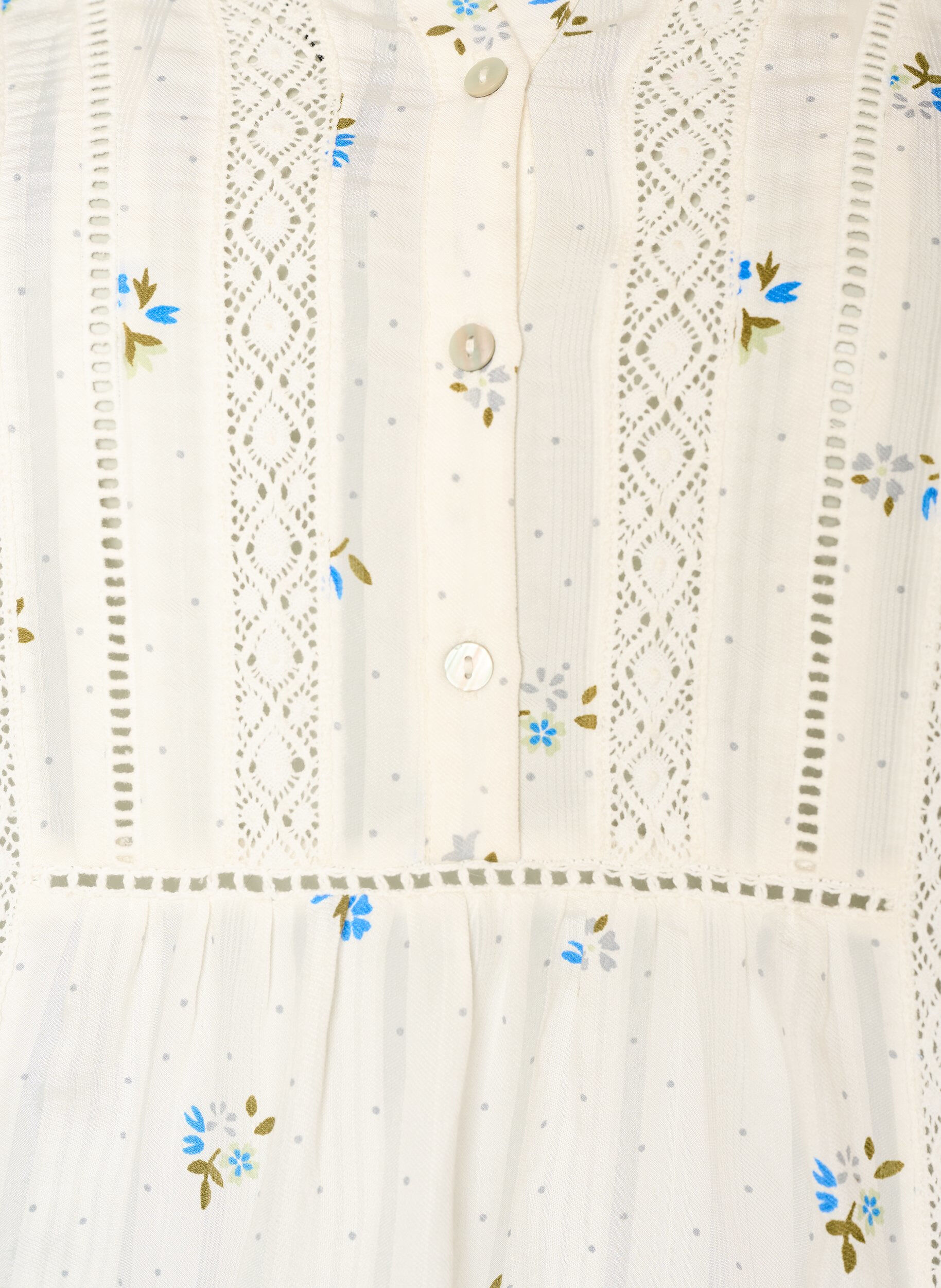 ZizziBlouse imprim&eacute;e &agrave; manches 1/2, Vanille, Packshot image number 2