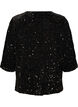Strickjacke mit Pailletten und 3/4-&Auml;rmeln, Schwarz, Packshot image number 1