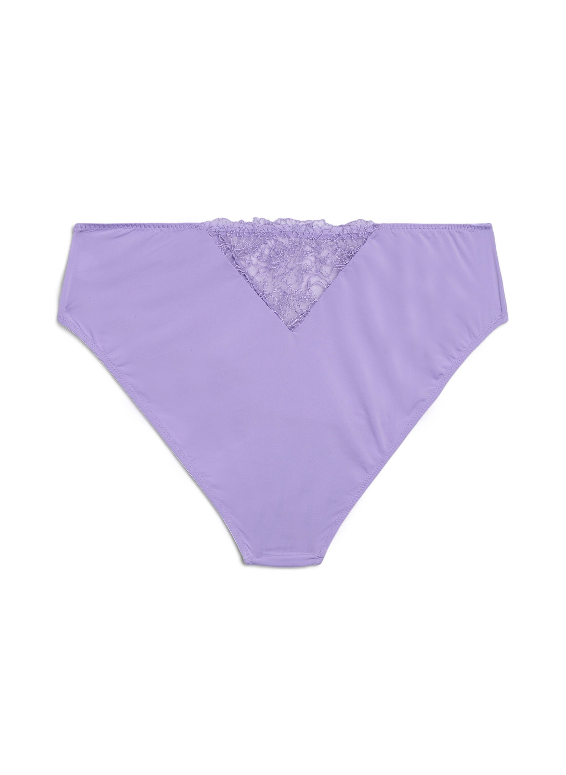Zizzi Culottes ta&iuml; en microfibre avec finition en dentelle, Violet, Packshot image number 1