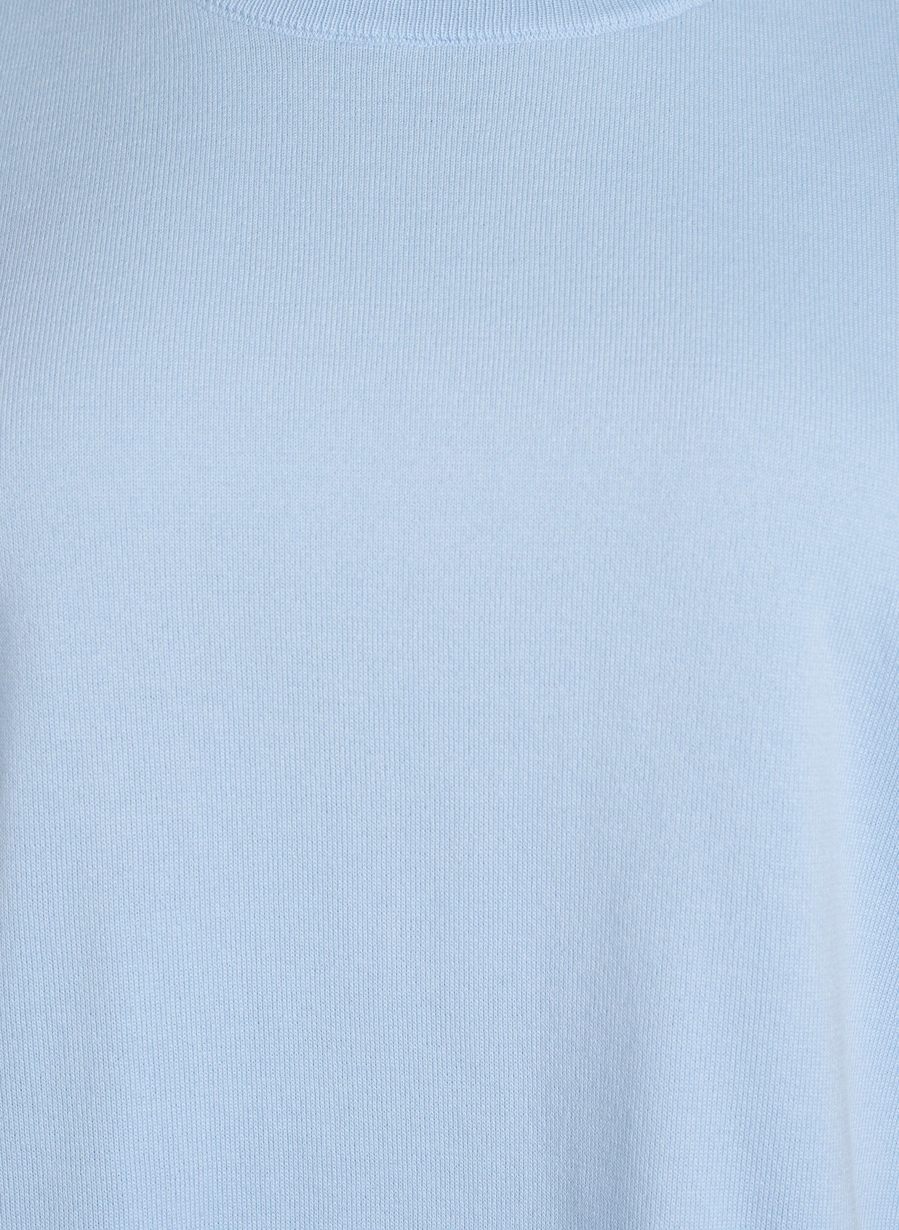 Zizzi FLASH - Fein gestrickte Bluse mit kurzen &Auml;rmeln, Blau, Packshot image number 2