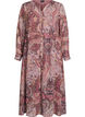 Robe midi &agrave; imprim&eacute; cachemire et taille &eacute;lastique, Violet, Packshot image number 0