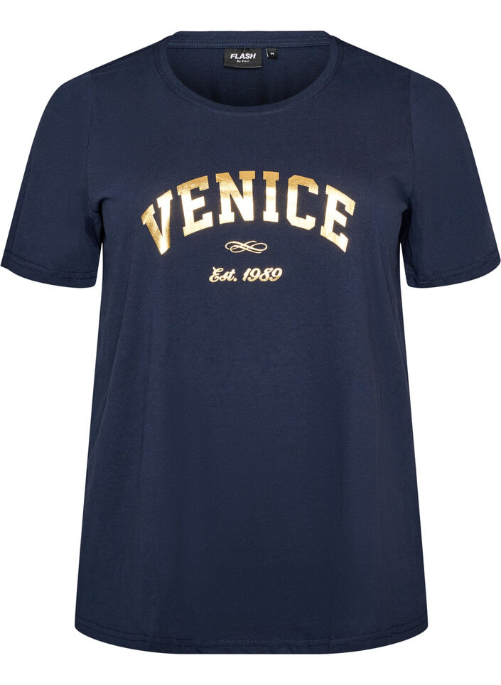 T-Shirt mit Motiv, Blau, Packshot image number 0