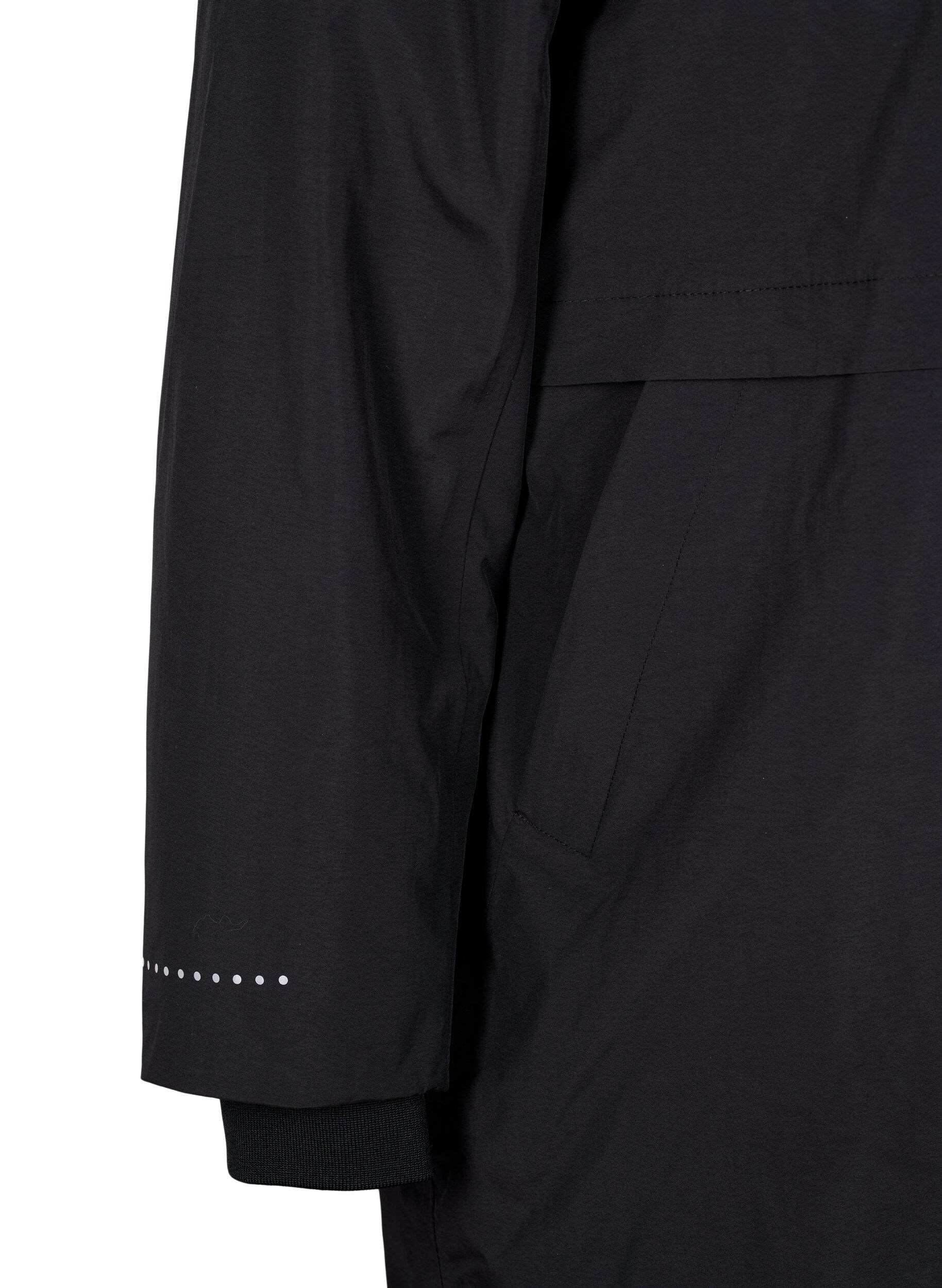 Zizzi Funktionaler Parka mit reflektierenden Details, Black, Packshot image number 3
