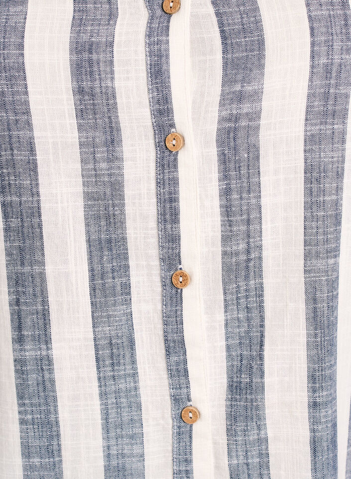 Hemdbluse aus Baumwolle mit V-Ausschnitt, Blau, Packshot image number 2