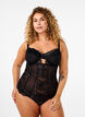 Body mit Mesh, Spitze und abnehmbarer Kette, Black, Model image number 0