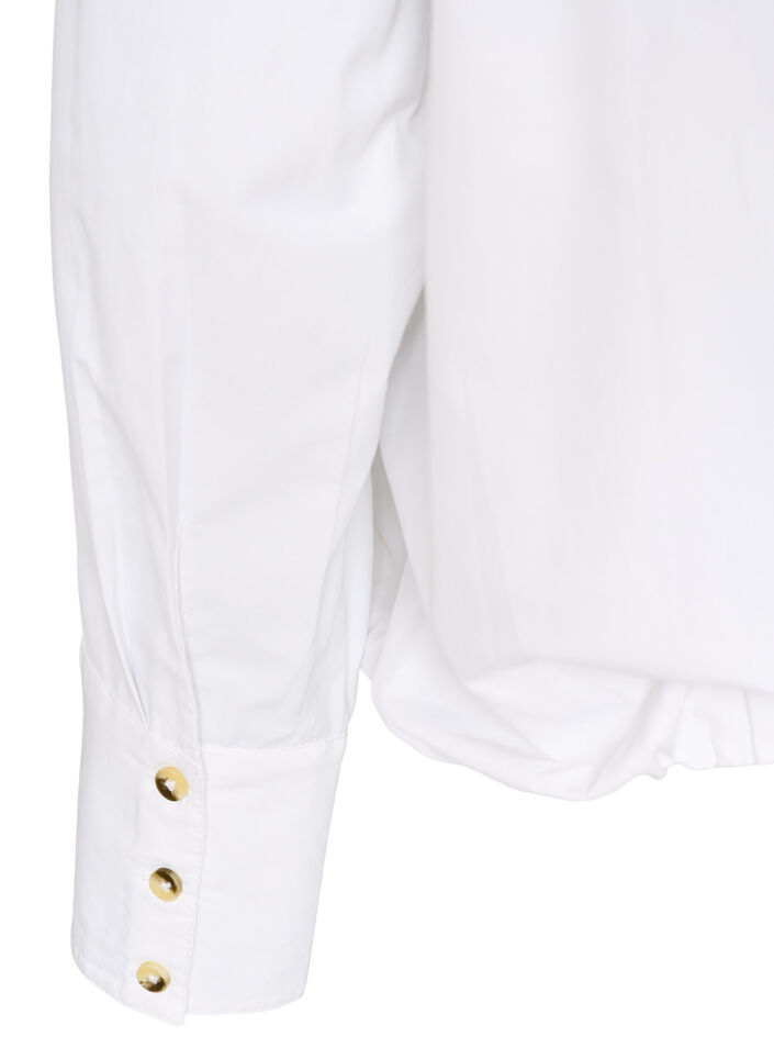 Chemise coupe ballon avec poche poitrine, Blanc, Packshot image number 3