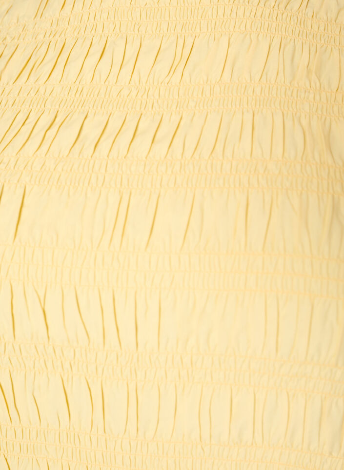 Smocktop mit U-Boot-Ausschnitt und Peplumsaum, Gelb, Packshot image number 2