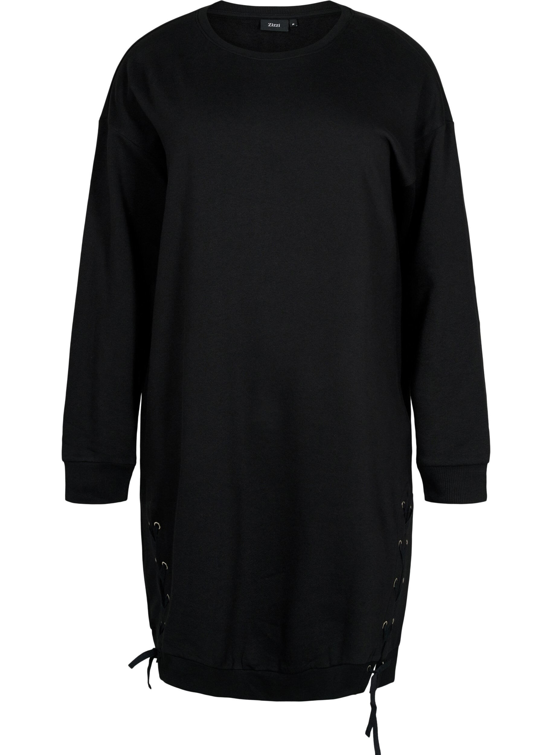 Zizzi Sweater Tunika mit Kordel Details, Black, Packshot image number 0