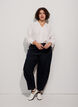 Chemise ample avec col en V, Blanc, Model image number 1