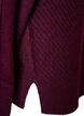 Blouse en maille avec motif c&ocirc;tel&eacute; en V et fentes, Bordeaux, Packshot image number 3