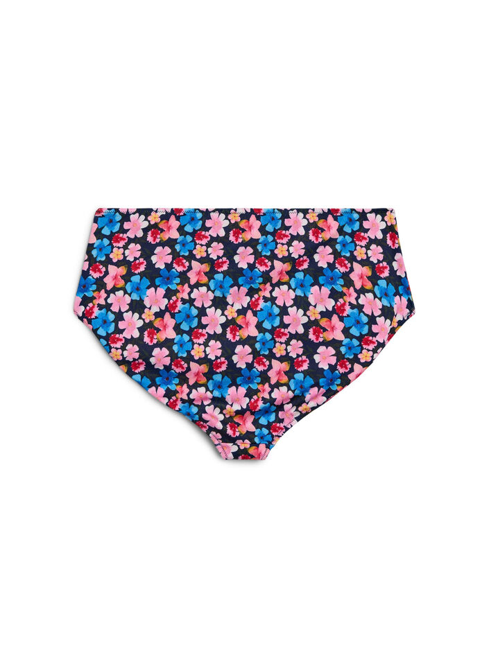 Culotte de bikini taille haute &agrave; imprim&eacute; floral, Rose poudr&eacute;e, Packshot image number 1