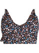 Geblümtes Bikinioberteil mit Rüschendetails, Braun, Packshot image number 0