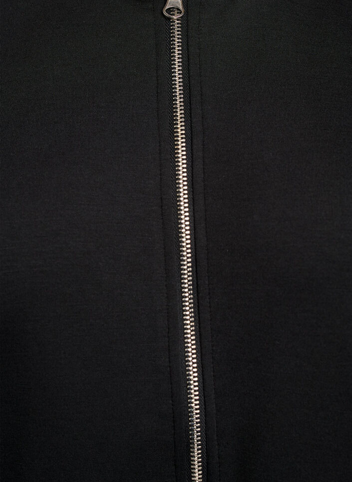 Bomber-Cardigan mit Rei&szlig;verschluss, Schwarz, Packshot image number 2