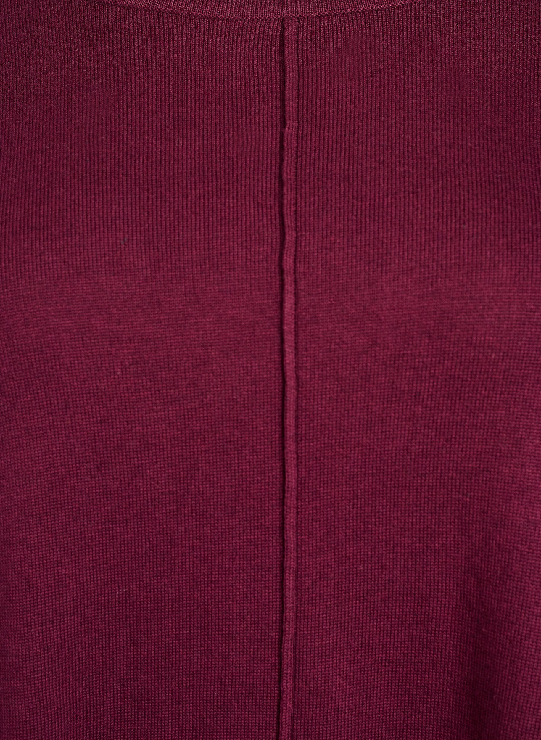 Zizzi Gestrickte Bluse aus Baumwoll-Viskose-Mischung, Dunkles Bordeaux, Packshot image number 2