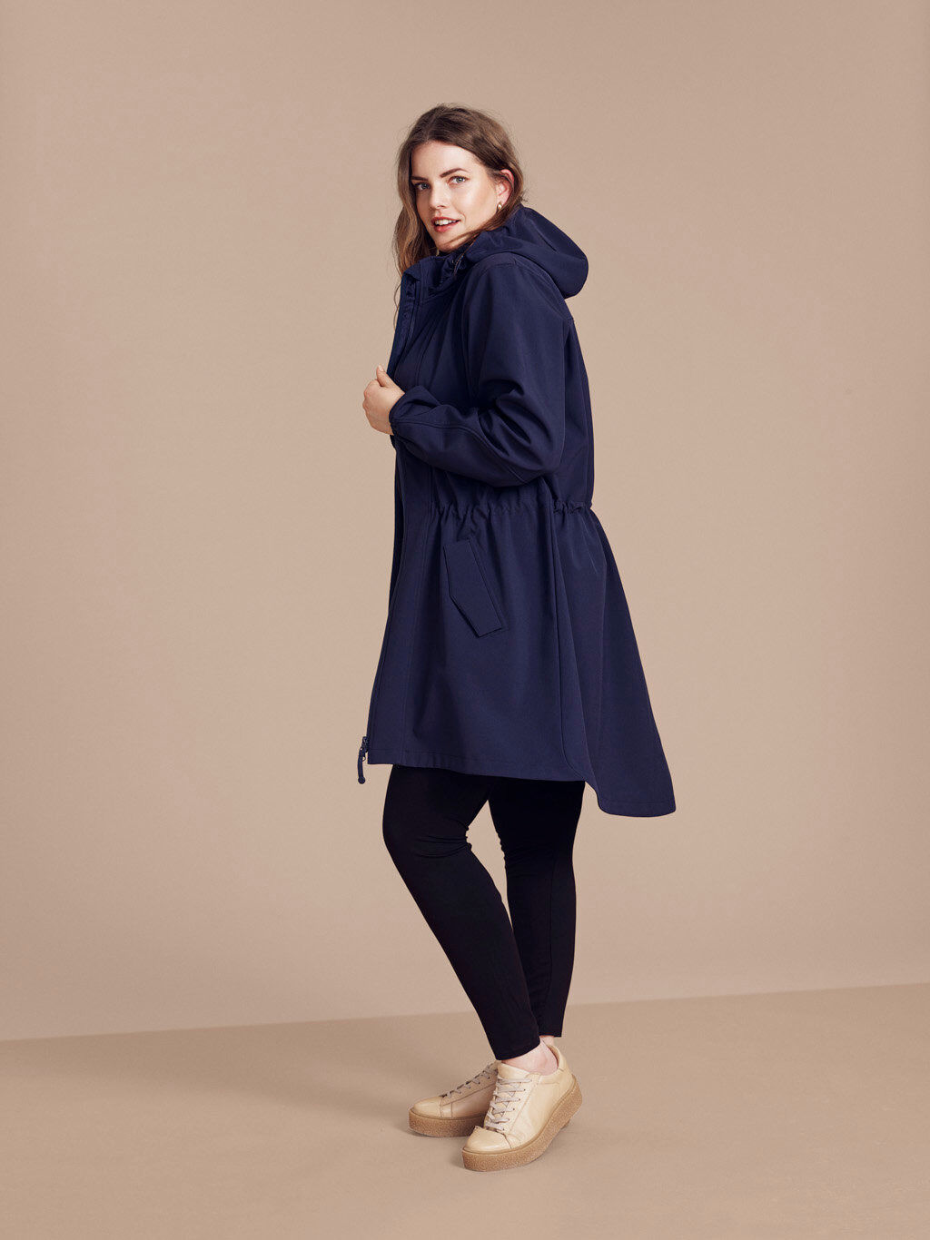 Zizzi Softshelljacke mit Kapuze, Night Sky solid, Model image number 1