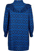 Chemise longue en viscose avec imprimé et volants, True blue w. Black, Packshot image number 1