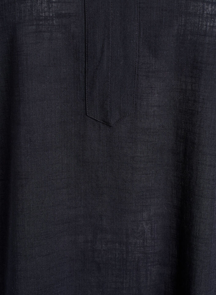 Tunique en coton avec un col en V, Noir, Packshot image number 2