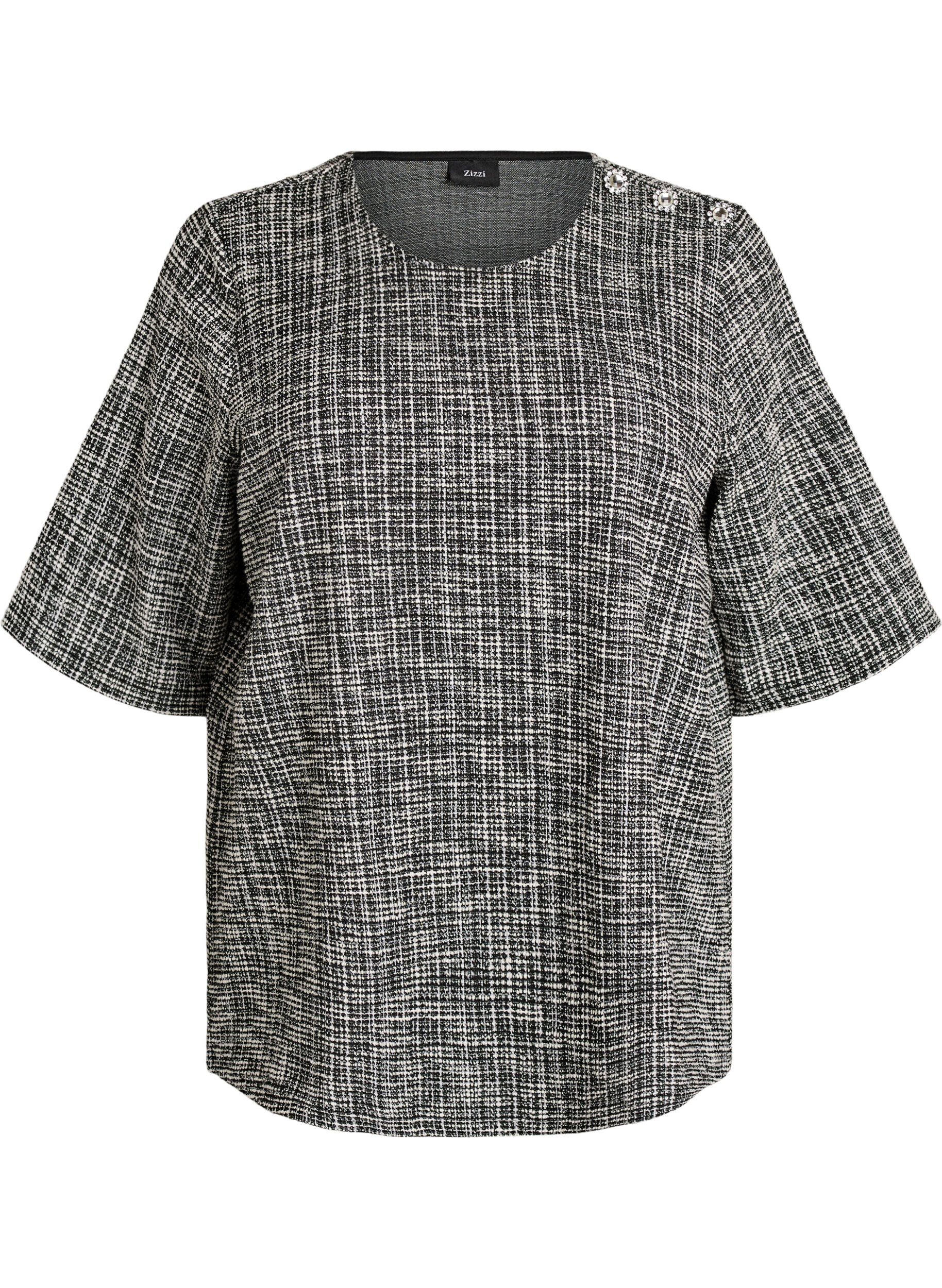 Bluse aus Webstoff mit Knopfdetail