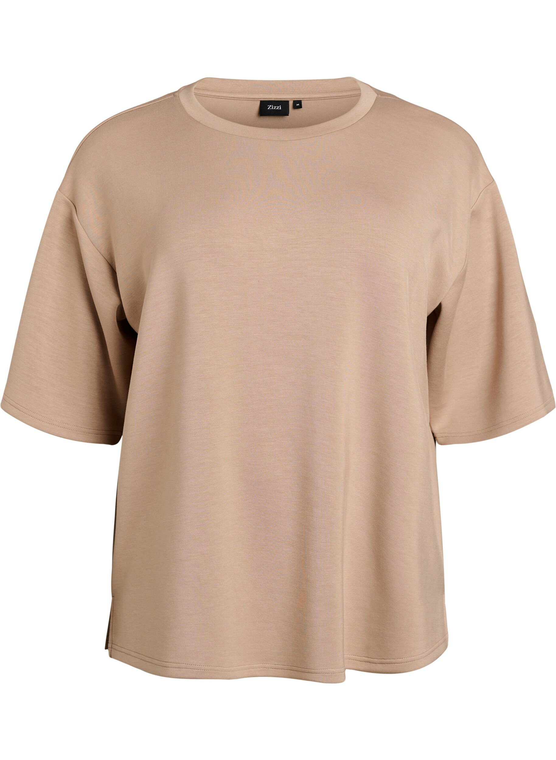 Zizzi T-shirt ample &agrave; manches courtes, Beige, Packshot image number 0