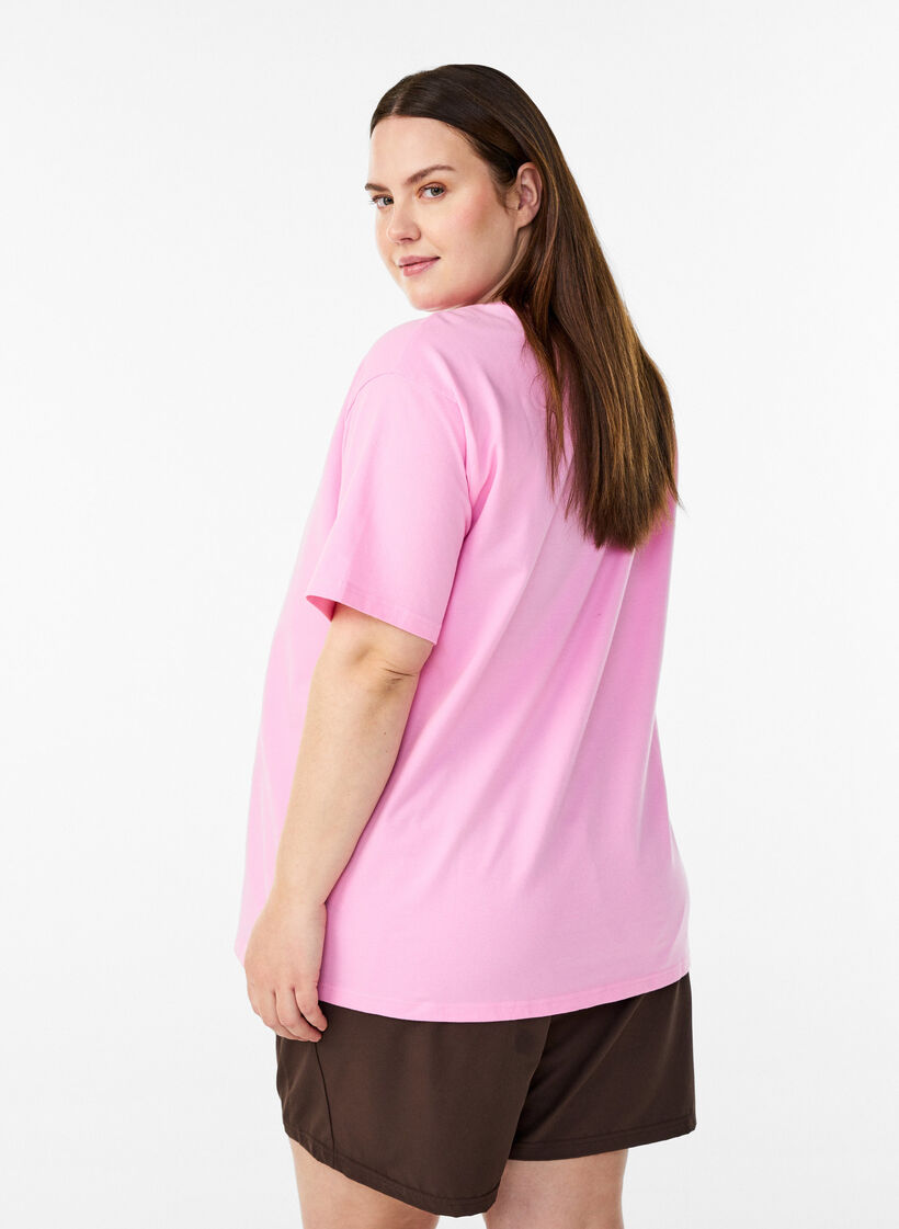 Sportliches T-Shirt aus Bio-Baumwolle, Pink, Model image number 2