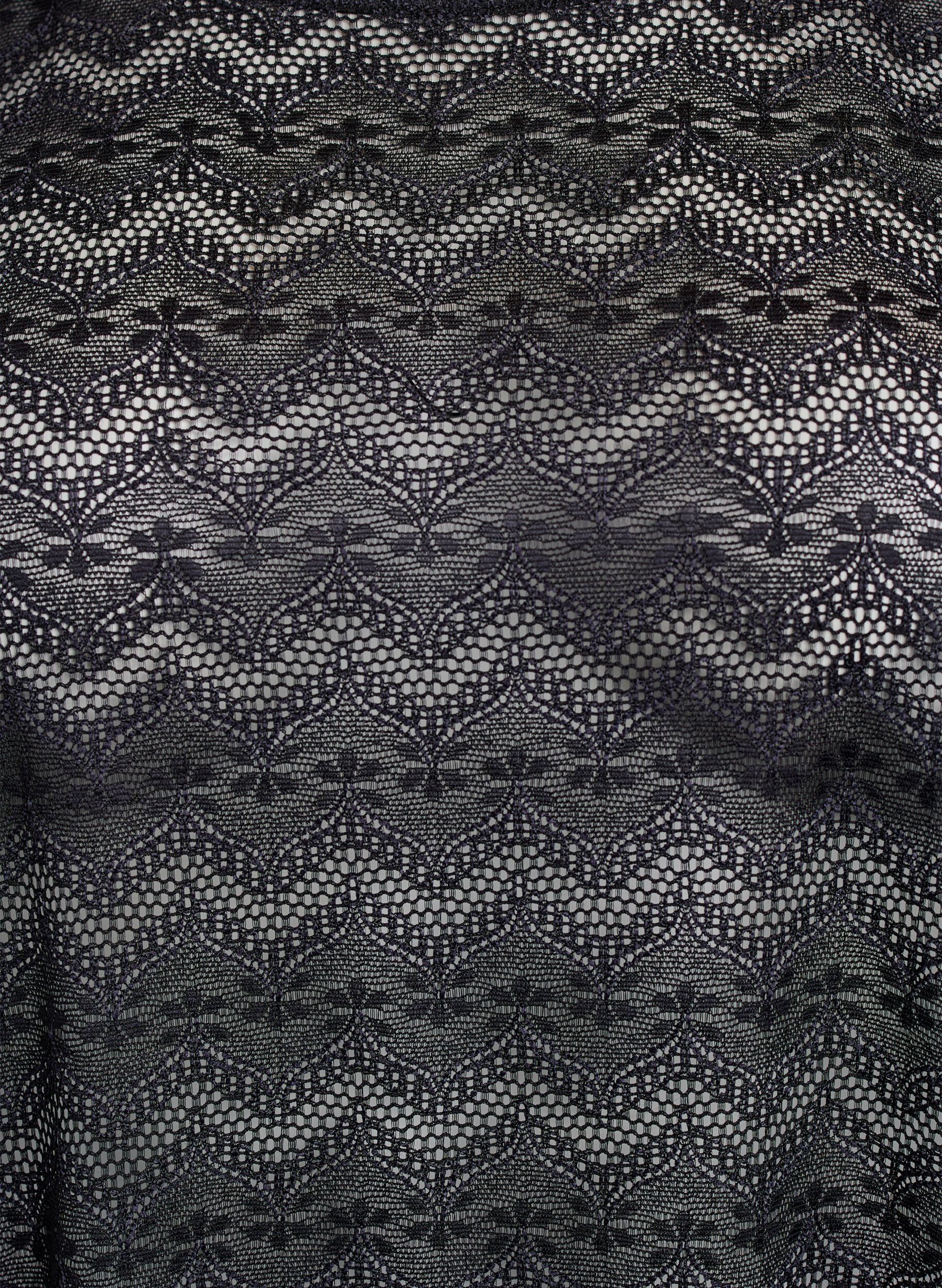 Zizzi Chemisier en dentelle &agrave; manches courtes et ourlet &eacute;chancr&eacute;, Noir, Packshot image number 2