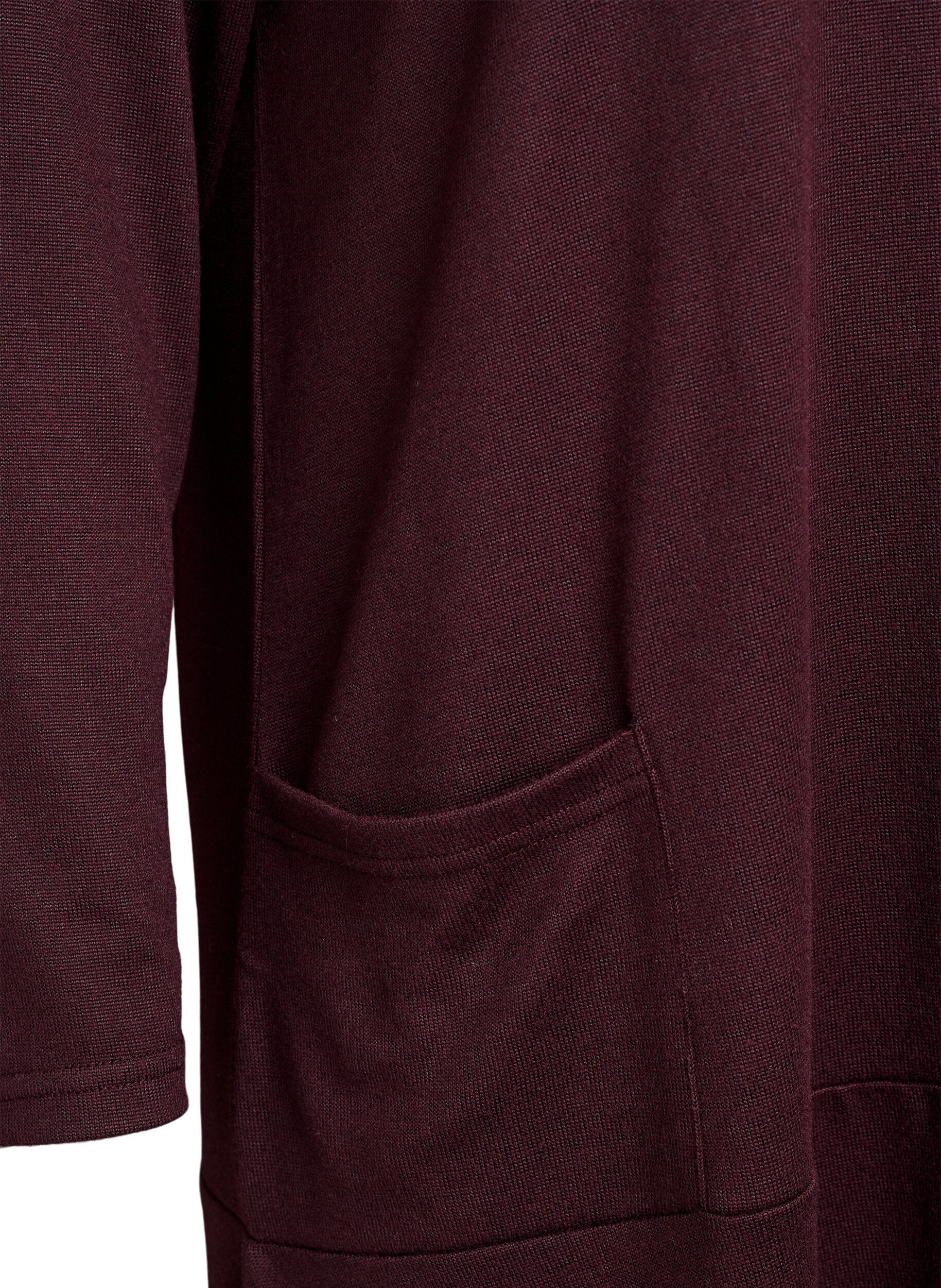 Zizzi Robe en jersey avec col montant et poches, Bordeaux, Packshot image number 3