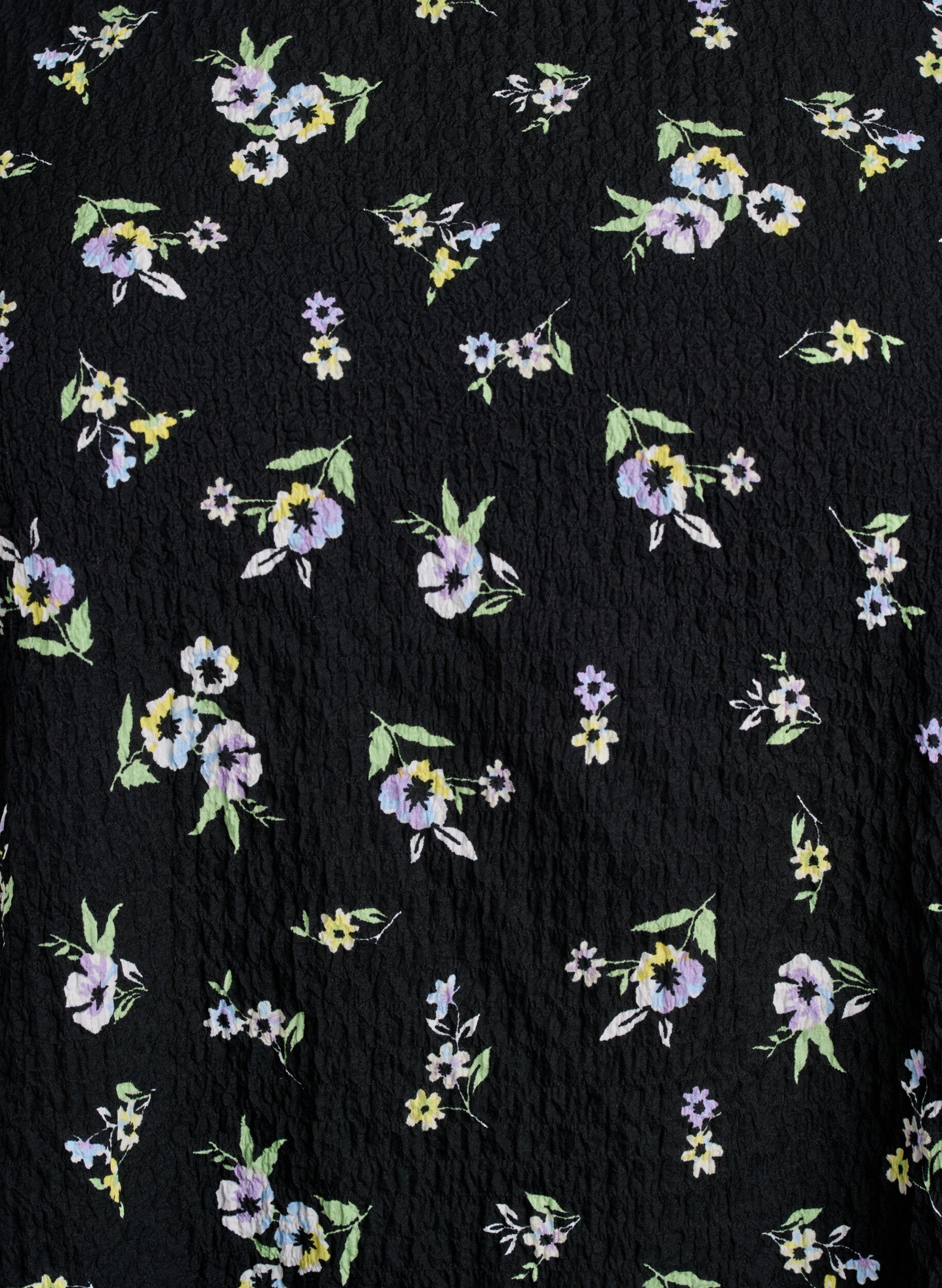 ZizziBluse mit Struktur und kurzen &Auml;rmeln, Schwarz, Packshot image number 2