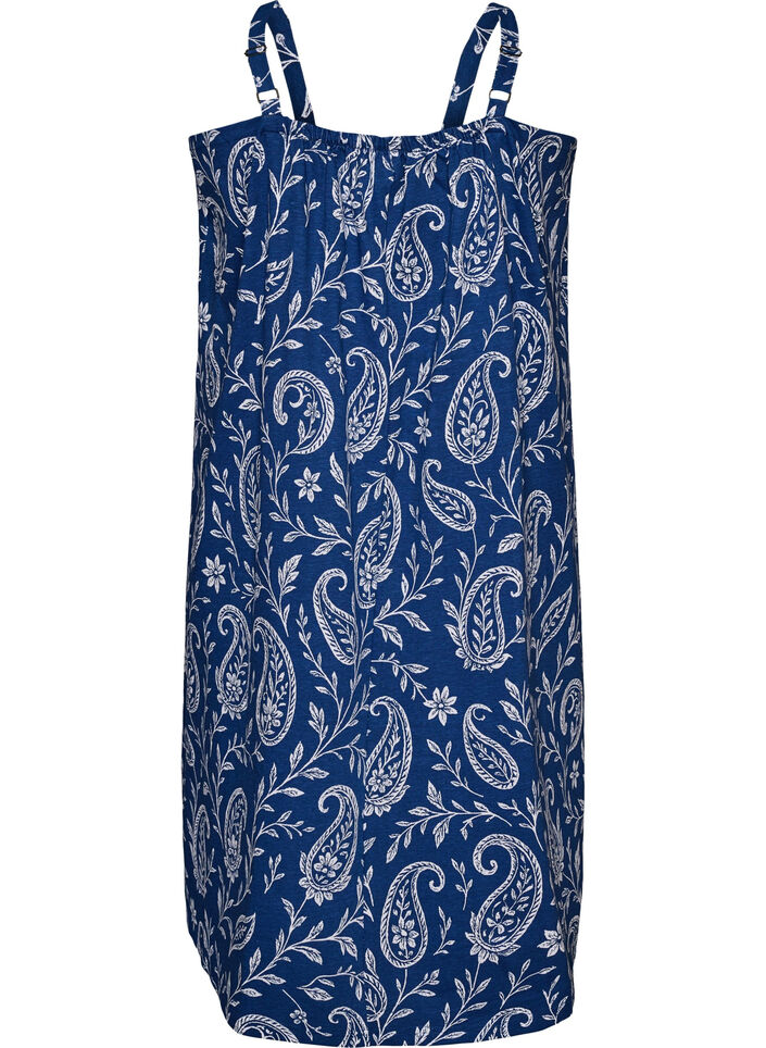 Midi-Tr&auml;gerkleid aus Bio-Baumwolle, Blau, Packshot image number 1