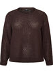 Strickbluse mit strukturiertem Lochmuster, Braun, Packshot image number 0