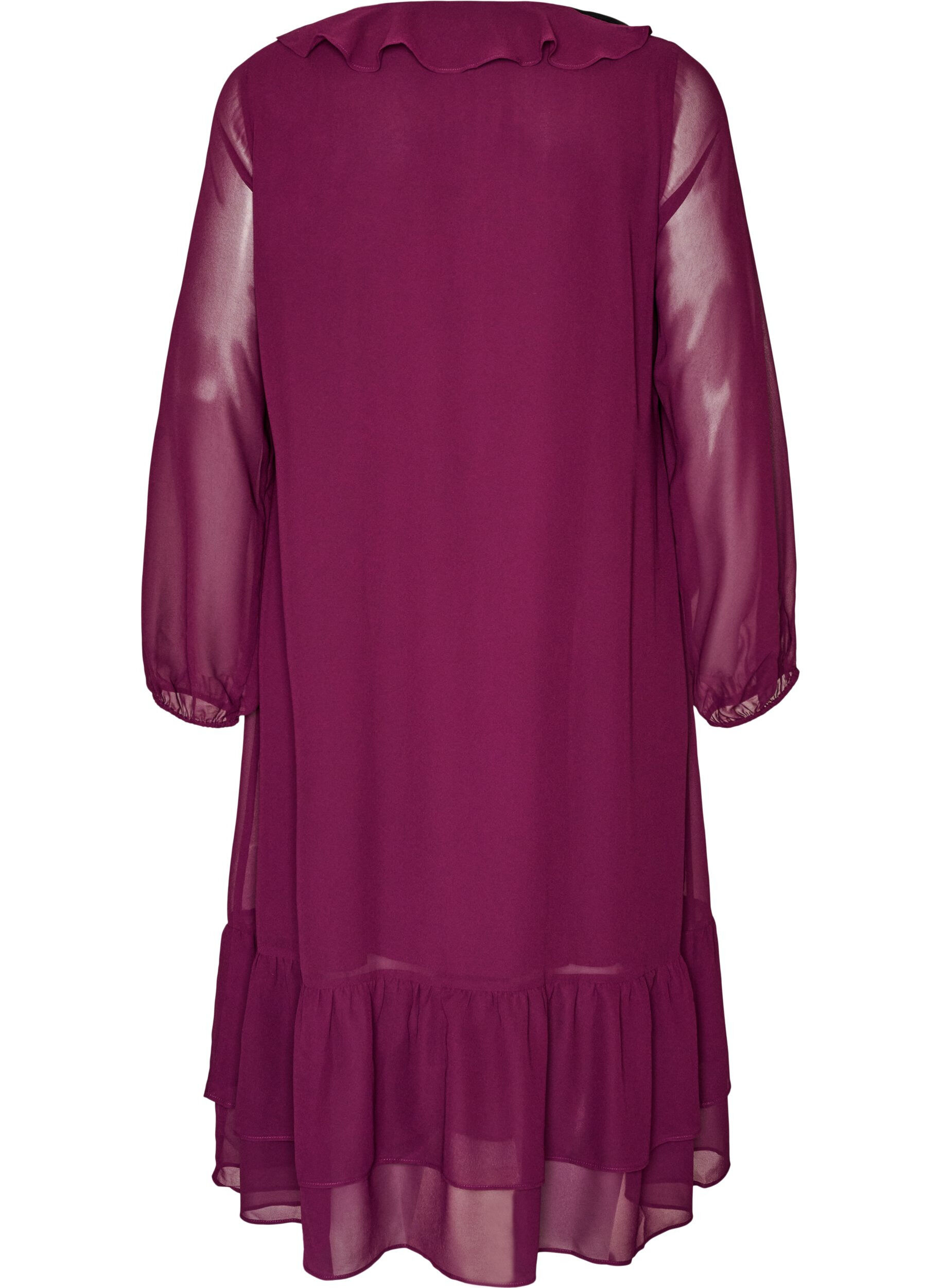 ZizziPartykleid mit R&uuml;schendetails und V-Ausschnitt, Rot, Packshot image number 1