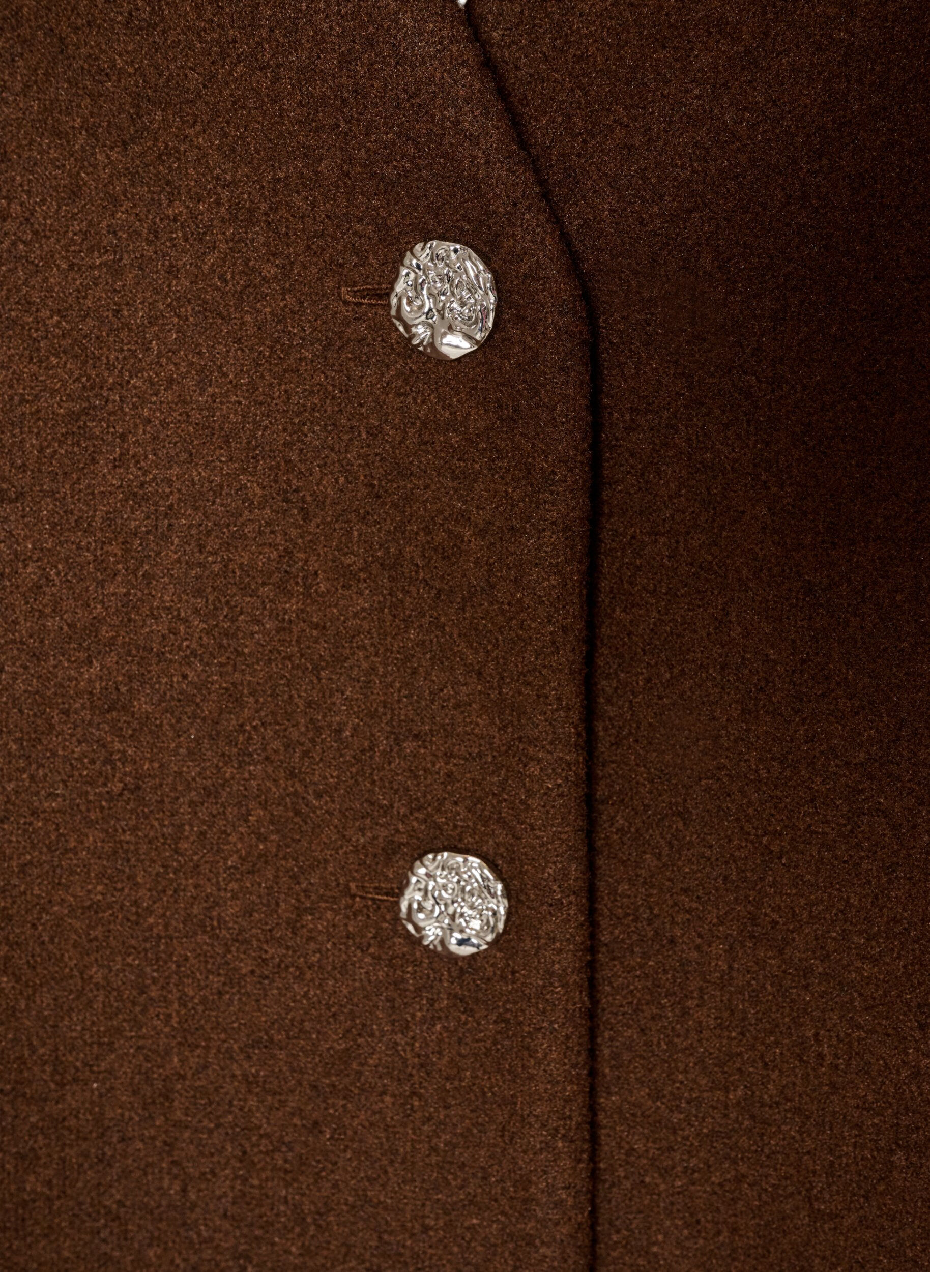 ZizziGilet &agrave; col V avec boutons, Marron, Packshot image number 2