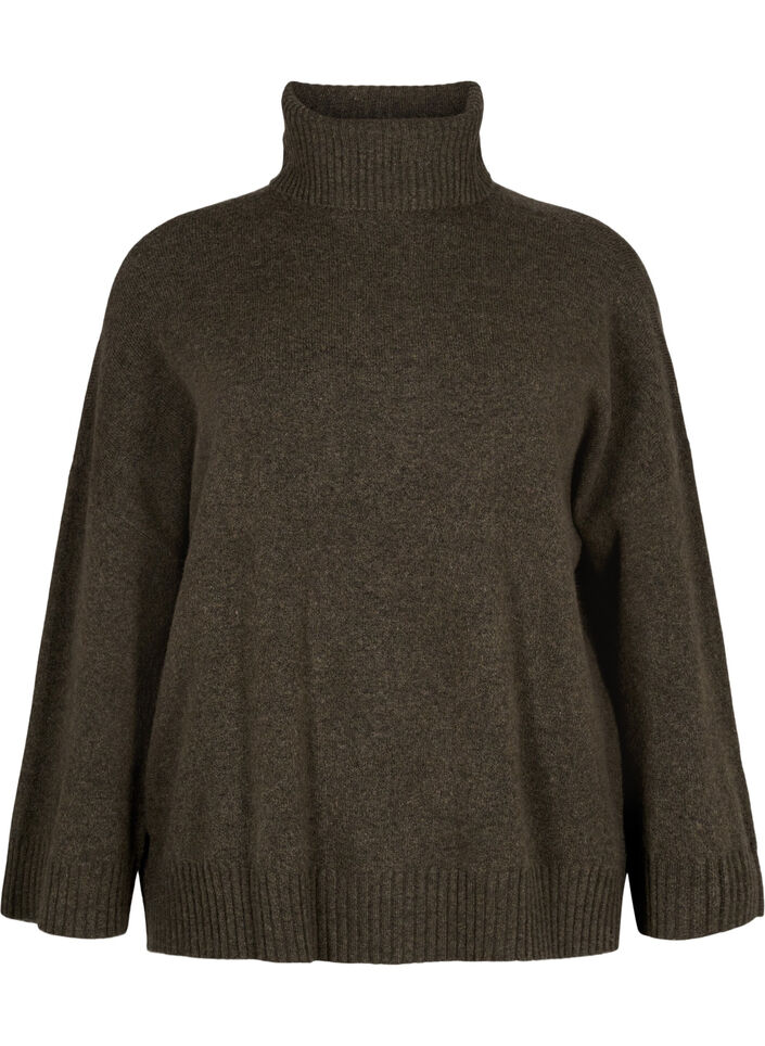 Rollkragenpullover aus Strick, Sea Turtle Mel., Packshot image number 0