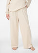 Loungehose aus geripptem Jersey mit hoher Taille, Beige, Model image number 2